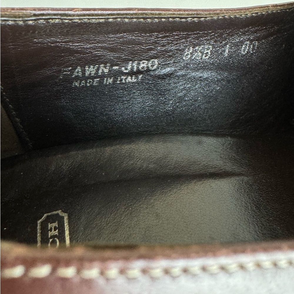 Coach Vintage 2.5” Chunky Heel Brown Leather Loafers Women’s 8.5 FAWN-J180 - Picture 6 of 12
